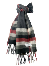 Load image into Gallery viewer, Stripes &amp; Plaid Cashmere Scarf
